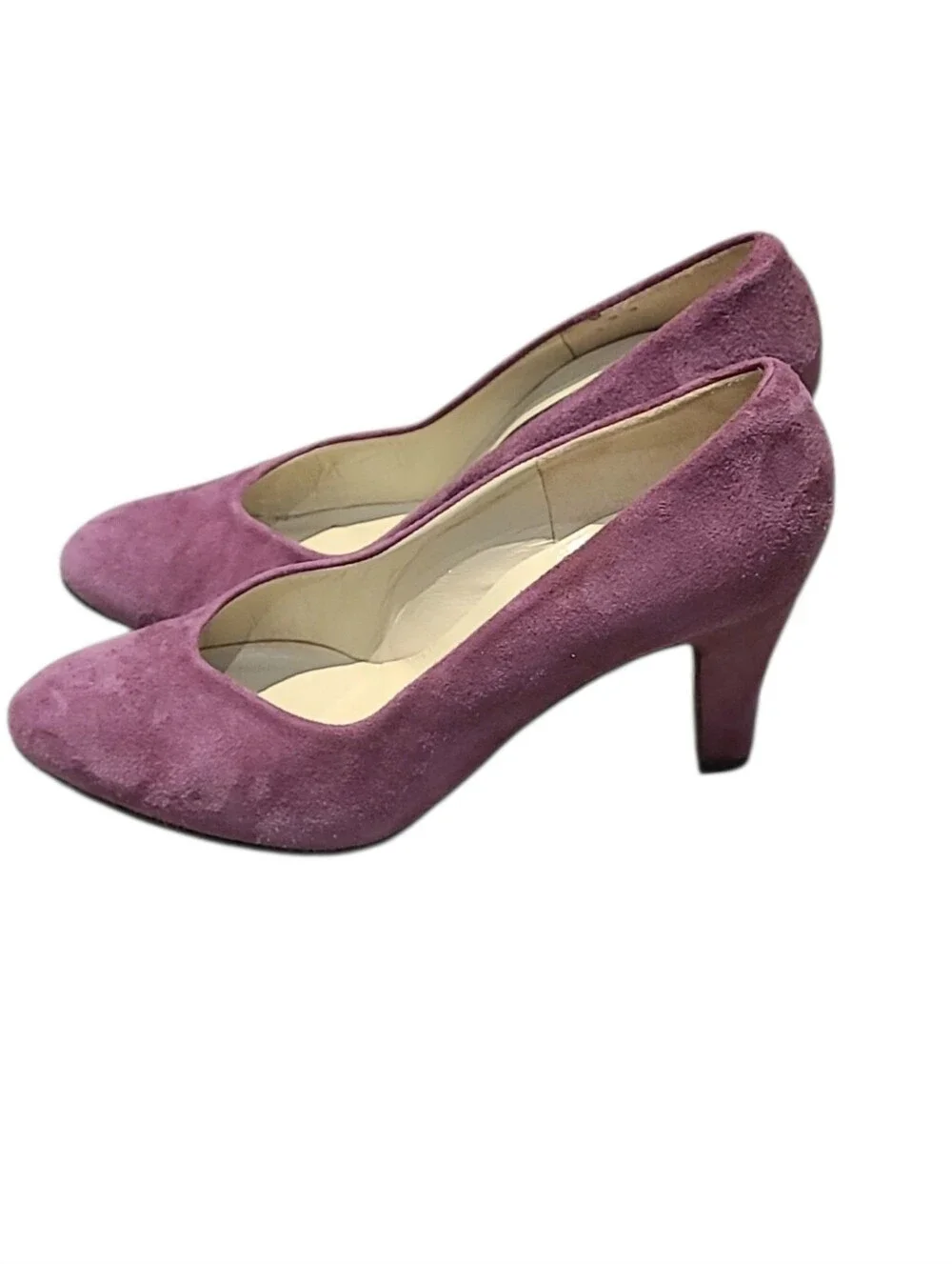 Amalfi By Rangoni Purple Suede Leather Heeled Pumps Shoes Womens Size 9 - Picture 6 of 10